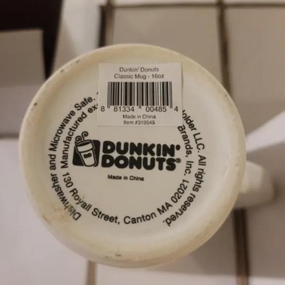 Vintage Dunkin Donuts Tall Mug 16 oz. 2012 Ceramic set of 6 new in box - Picture 4 of 5